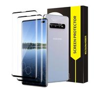 Cable Leader Pack of 2 + 2 Tempered Glass Screen Protectors for Samsung Galaxy S10 Plus 5G, 3D Full Coverage 9H Hardness Samsung S10 Plus Film, HD Clear Anti-Oil Anti-Dust Anti-Dirt S10 Plus 5G