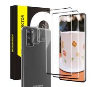 Cable Leader Pack of 2 + 2 Tempered Glass Screen Protectors for Samsung Galaxy S20 5G Screen Protector + Camera Protection, 3D Full Protection, Bubble-Free, 9H Hardness, Shatterproof, HD High