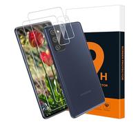Cable Leader Pack of 2 + 2 Tempered Glass Screen Protectors for Samsung Galaxy S20 FE 5G, 2.5D Cover, 9H Hardness, Sensitive Touch Protective Glass + Camera Protective Film, HD Clear Samsung S20 FE