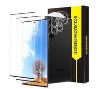 Cable Leader Pack of 2 + 2 Tempered Glass Screen Protectors for Samsung Galaxy S22 Ultra 5G, 3D Full Coverage, Ultra Clear Samsung S22 Ultra Screen Protector, 9H Hardness, Scratch-Resistant S22 Ultra