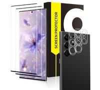 Cable Leader Pack of 2 + 2 Tempered Glass Screen Protectors for Samsung Galaxy S23 Ultra 5G, 9H Hardness, Anti-Scratch, Extremely Robust Samsung S23 Ultra Screen Protector, Full Coverage HD Clear