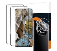 Cable Leader Pack of 2 + 2 Tempered Glass Screen Protectors for Xiaomi Redmi Note 14 Pro Plus 5G, 9H Hardness, Anti-Bubble Protective Glass + Camera Protection, 3D Edge, Ultra Clear Redmi Note 14 Pro