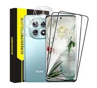 Cable Leader Pack of 2 + 2 Tempered Glass Screen Protectors for Xiaomi Redmi Note 15 5G, Camera Protection, 3D Edge, 9H Hardness Protective Glass, Sensitive Touch, No Bubbles, HD Clear Redmi Note 15