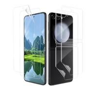 Cable Leader Pack of 2 + 2 TPU Screen Protectors for Tempered Glass for Samsung Galaxy Z Flip 6 5G, HD Crystal Clear Anti-Scratch Samsung Z Flip 6 Film, Perfect Fit, Self-Healing, Easy to Fold Flip 6