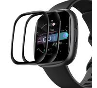 Cable Leader Pack of 2 Tempered Glass Screen Protectors for Fitbit Versa 3 / Fitbit Sense 2, Ultra Clear No Bubbles Anti-Oil Versa 3 Protective Glass, 3D Curved Scratch-Resistant Precise Fit Sense 2
