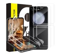 Cable Leader Pack of 2 Tempered Glass Screen Protectors for Samsung Galaxy Z Flip 6 5G + 2 Back Protection Films, Anti-Scratch, Anti-Bubble Protective Glass, Sensitive Touch, HD Clear Z Flip 6 Screen