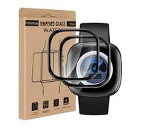 Cable Leader Screen Protector for Fitbit Versa 4/Versa 2, Pack of 2, Bubble-Free Protective Glass, Sensitive Touch, Waterproof, Anti-Scratch, 0.33 mm HD Clear Versa 2 Screen Protector