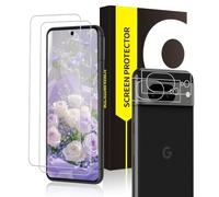 Cable Leader Screen Protector for Google Pixel 8 5G, Pack of 2 + 2 Ultra Clear Bubble-Free Anti-Scratch 9H Hardness Pixel 8 Screen Protector, 2.5D Edge Perfect Fit Anti-Shock Case-Friendly Glass Film