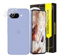 Cable Leader Screen Protector for Google Pixel 9A 5G, 2+2 Pieces 2.5D Cover Protective Glass with Camera Protection, 9H Hardness, Anti-Bubble, Sensitive Touch, Ultra Clear Pixel 9A Screen Protector