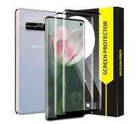 Cable Leader Screen Protector for Samsung Galaxy S10 Screen Protector, 3D Edge Bubble-Free Protective Glass, 9H Hardness, Shatterproof, Pack of 2 + 2 HD High Sensitivity S10 Screen Protector + Camera