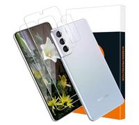 Cable Leader Screen Protector for Samsung Galaxy S21 5G, Pack of 2 + 2 9H Hardness Samsung S21 Protective Glass + Camera Protection, No Bubbles, 2.5D Edge, Sensitive Touch, HD Clear S21 Screen