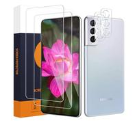 Cable Leader Screen Protector for Samsung Galaxy S21 FE 5G Screen Protector, 2.5D Edge, 9H Hardness, Scratch-Resistant, Sensitive Touch, HD No Bubbles S21 FE Screen Protector + Camera Protection (2 +