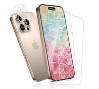 Cable Leader Tempered Glass Screen Protector for iPhone 16 Pro, Pack of 2 + 2 High Resolution Camera Protection, Anti-Scratch, Anti-Bubble, Anti-Fouling iPhone 16 Pro Screen Protector Protective Glass