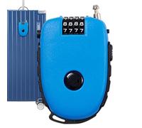 Cable Lock 4-Digit with 75 cm Steel Cable U Combination Lock - Suitcase Lock Travel Lock Luggage Locks Portable - Suitable as Luggage Security, Ski Lock, Helmet Lock