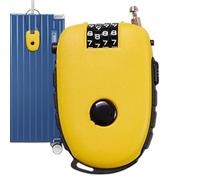 Cable Lock 4-Digit with 75 cm Steel Cable U Combination Lock - Suitcase Lock Travel Lock Luggage Locks Portable - Suitable as Luggage Security, Ski Lock, Helmet Lock