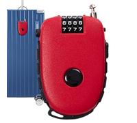 Cable Lock 4-Digit with 75 cm Steel Cable U Combination Lock - Suitcase Lock Travel Lock Luggage Locks Portable - Suitable as Luggage Security, Ski Lock, Helmet Lock