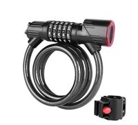 Cable Lock for Bikes - 5 Digit Combination Bike Lock | High Security Bike Cable Lock | Rechargeable Scooter Lock with Safety Lightweight, Cut Resistant for the Crotch