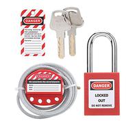 Cable Lockout Hasp Adjustable Stainless Steel, 6mm Diameter, 38mm Length, 4 Holes - Resistant, Multi - Person Safety Lock, Industrial Valve Use