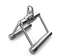 Cable Machine Attachments - Pull Down Rope Tricep Rope Straight Bar Stirrup Handle Row Handle Lat Pulldown Bar - Multigym Multi Home Gym Exercise Accessories Bars (Chrome Revolving Rowing Bar)