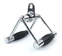 Cable Machine Attachments - Pull Down Rope Tricep Rope Straight Bar Stirrup Handle Row Handle Lat Pulldown Bar - Multigym Multi Home Gym Exercise Accessories Bar (Rubber Coated Revolving Row Bar)