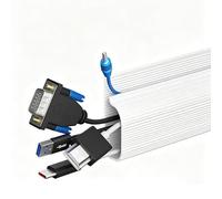 Cable Management 15.7in Large Capacity Wire Hider for Cords Self Adhesive Cable Organizer for Home Office(White)