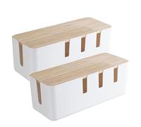 Cable Management Box, 未处理 Cable Management Box,Large & Medium Wooden Style Cable Organizer Box To Hide Wires&Power Strips,Cord Organizer Box,Cord Protector,Under Desk Cable Management,Cable Organizer