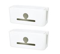 Cable Management Box, ABS Cable And Cord Management Box Multicolor 31x13x14cm(White-2pcs)