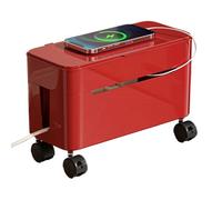 Cable Management Box: Cable Case with Wheels, Desk Charging Cable Organizer | Box for Home, Office, Dormitory, Game Configuration, TV Stand, Desk, red, Fare riferimento alla descrizione, Please refer