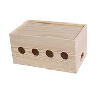 Cable Management Box, Cable Management Box Cord Organizer Pine Wood Multiple Sizes Two Colors(Log color,35 * 18 * 15cm)