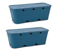 Cable Management Box, Cable Organizer Box Under Desk ABS Plastic Wire Concealer Pack of 2 or 3 Blue Gray White(F,2pcs)