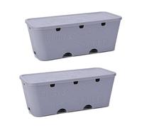 Cable Management Box, Cable Organizer Box Under Desk ABS Plastic Wire Concealer Pack of 2 or 3 Blue Gray White(E,2pcs)