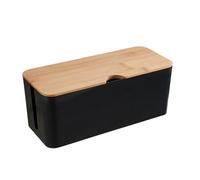 Cable Management Box Cable Storage Box Power Strip Case Wooden Line Wire Management Organizer Dust Proof Charger Socket Network Bin(D,S)