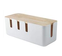 Cable Management Box,Cable Tidy Box,Wooden Power Cable Storage Box, TV Cable Box, Rectangular Power Socket Organizer Strong Cable Box for Home Office