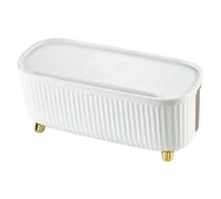 Cable Management Box Desktop Socket Storage Box Finishing Power Rack for Office Living Room Bedroom(WHITE)