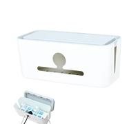 Cable Management Box, Extension Lead Cover Box With Lid, Hide & Conceal Extension Blocks and Cables, Cable Tidy Box, Dust proof Cable Organiser, Extension Lead Box with Multiple Input Slots