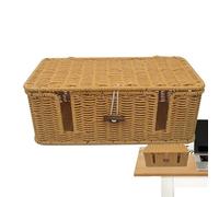 Cable Management Box - Imitation Rattan Cable Box Tidy | Extension Lead Box Cable Tidy Box | Cable Organizer Box Handwoven Charger Wire Case For Desk Wire Organization For Office, Home