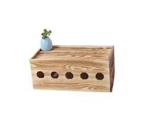 Cable Management Box Junction box solid wood retro simple plug-in wire storage socket board power cord(40cm)