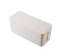 Cable Management Box Power Supply Hub Socket Storage Cable Box Wire Organizer with Cable Ties Cord Organizer Suitable for Living Room,Study and Office (White, Large)