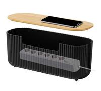 Cable Management Box Surface Wiring Cable Tray Cable Tidy Box Power Strips Cords Organizer Wire Storage Box with Lid Hiding Messy Cable Wire Box 30x12x11cm Black for Desk Tv Extension Lead Cover Box