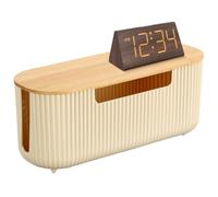 Cable Management Box Surface Wiring Cable Tray Cable Tidy Box Power Strips Cords Organizer Wire Storage Box with Lid Hiding Messy Cable Wire Box 30x12x11cm Beige for Desk Tv Extension Lead Cover Box