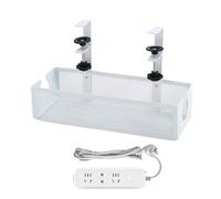 Cable Management Box Under Desk,Non Drilling Space Saving Organizer - Under The Desk Cable Management,for Family Friends Students Men Women Including Home Indoor Office Study Kitchen Outdoor