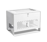 Cable Management Box Wifi Router Storage Box Desktop Socket Wire Organizer TV Set Top Rack Power Strip Hidden Finishing(White)