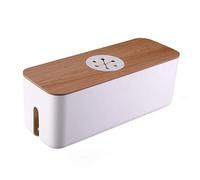 Cable Management Box Wire Organizer Bins Protect Cables Power Line Storage Case Large Capacity With Lid For Hiding Messy Cables For Home Office(White,XL)