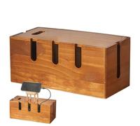 Cable Management Box - Wire Storage Organizer | Cord Outlet Hider, Sturdy Cord Holder Protector System, Extension Wire Storage Solution For Study Room Bedroom Office Desk Electronics Organization