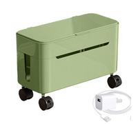 Cable Management Box, Wire Storage with Wheels - Desk Power Cable Organizer, for Home Owners, College Students, Technology Enthusiasts, Content Creators, Designer Int, green, riferimento alla