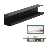 Cable Management Compartment for Desk, 15 Inch Under Table Cable Shelf with Fire Protection Design, Strong Double-Sided Tape Mounting, Ideal Organiser for Cables, Charger Accessories, Helps with