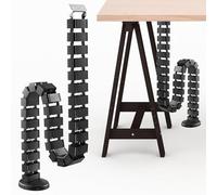 Cable Management Desk, 125 cm Cable Management Square, Flexible Attachable Cable Loop, Cable Guide for Height-Adjustable Desks, Universal Cable Management System for Desks