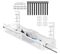 Cable Management Desk, 64 cm No Drilling Cable Duct Desk Undertable Cable Management Cable Organiser for Office and Home