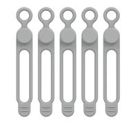 Cable Management Ties | Cable Ties Cord Management Organizer - 5 Silicone Fastener Straps for Storage, Multipurpose Cord Holder, Organizer