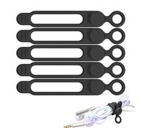 Cable Management Ties | Elastic Cord Wire Cable Organizer | Reusable Fastener Straps Boars, Silicone Cable Holder 5 Pieces, Wire Organizer